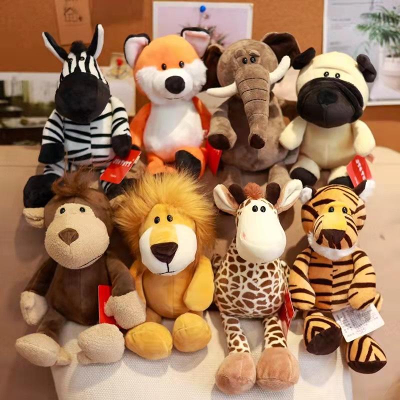 Bai Fen Bai Dolls And Toys Zebra Animal Doll Giraffe Elephant Lion Monkey Dog Tiger Wedding Throwing Plush Dolls Holiday Party