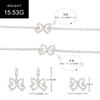 Jewelry Set, Personalized Fashion Full Diamond Hollow Butterfly Earrings, Bracelet Necklace 3-Piece Set