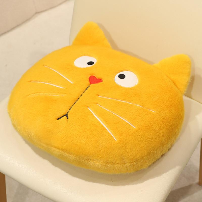 Cartoon Large Face Cat Cushion With Thick Filling For Office And Home Seating Comfort
