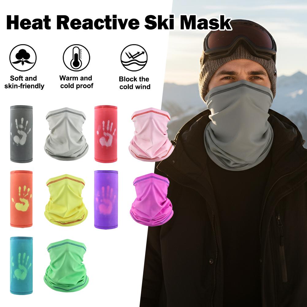 Heat Reactive Balaclava Unisex Temperature Sensitive Color Change Face Mask Ski Hood Full Head Wrap For Outdoor Hiking Cycling