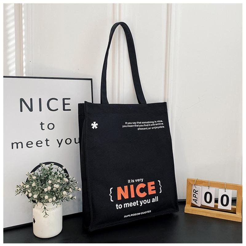 

Модная сумка-тоут Новая женская студенческая косметичка Холщовая сумка Повседневная сумка для поездок на работу Сумка-подмышка большой вместимости чёрный