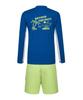 Lenomasuyeongbog Men'S Color Block Relaxed Fit Rash Guard Set Blue Rn-Ms2G924-Bu