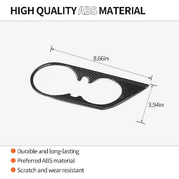 RT-TCZ for Chevy Camaro Carbon Fiber Cup Holder Trim Cover for Chevrolet Camaro 2017 2018 2019 2020 2021 2022 2023 Carbon Fiber Interior Accessories