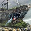 Deep Sea Shipwreck Decoration Aquarium Ornament, Solid Resin Sunken Ship with Hollow Holes, Fish Tank Accessory Landscaping Decor for Shrimp