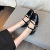  Mary Jane women's single shoes college style word with thick heel single shoes widened and fattened large size women's shoes