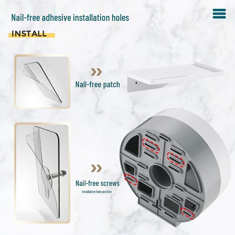 MODUN MD-5822 Punch-Free Round Bathroom Toilet Paper Holder