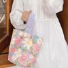 Korean Style Fresh Flower Bucket Bag Lunch Bag Mummy Bag Portable Canvas Handbag  Outdoor