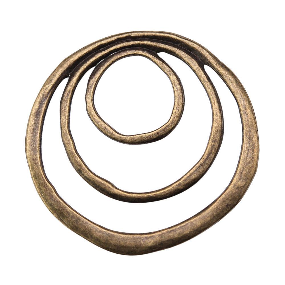 

Hammered Spiral Swirl Charms Hemp Rope Raised Bumps Pendant For Bohemian Jewelry A02-1pcs-49x51mm