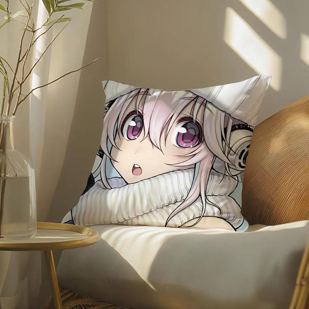 Beautiful Super S-Sonico Manga Kawayii Pillow Case Pattern Printed Pillowcase For Living Room Sofa Cushion Cover