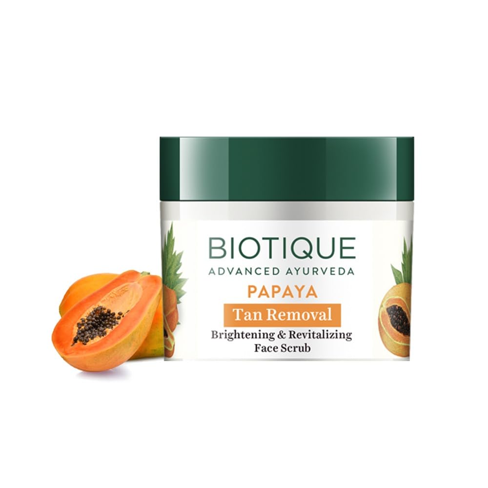 

Biotique Papaya Tan Removal Brightening & Revitalizing Face Scrub | Gentle Exfoliation | Smooth and Clear Complexation | 100% Botanical Extracts|