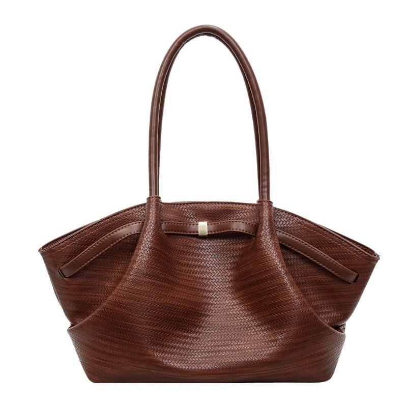 Retro bag women's large capacity autumn and winter casual niche shoulder underarm bag pleated tote bag