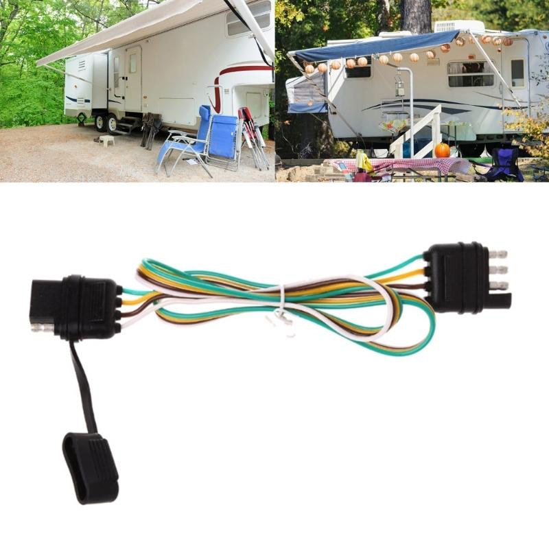 Universal 4 Pin Electrical Connector Shock Resistant ABS Housing No Tool 4 Wire Trailer Light Adapter Weatherproof