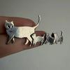 Adorable Cats Family Brooch Elegant Alloy Animal Pin For Casual Outfits And Formal Wear Gift For Cats Lovers