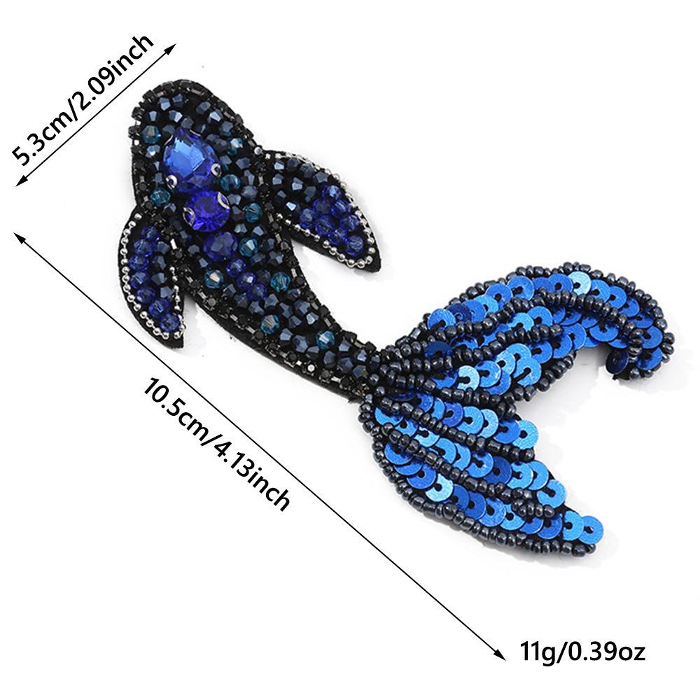 3D Beaded Patches Handmade Cartoon Patches Marine Animal Patches  For DIY Craft & Cloth Decoration