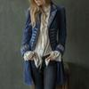 Women's Turn Down Collar Long Sleeve Blazer Regular Fit Elegant Embroidered Velvet Coat