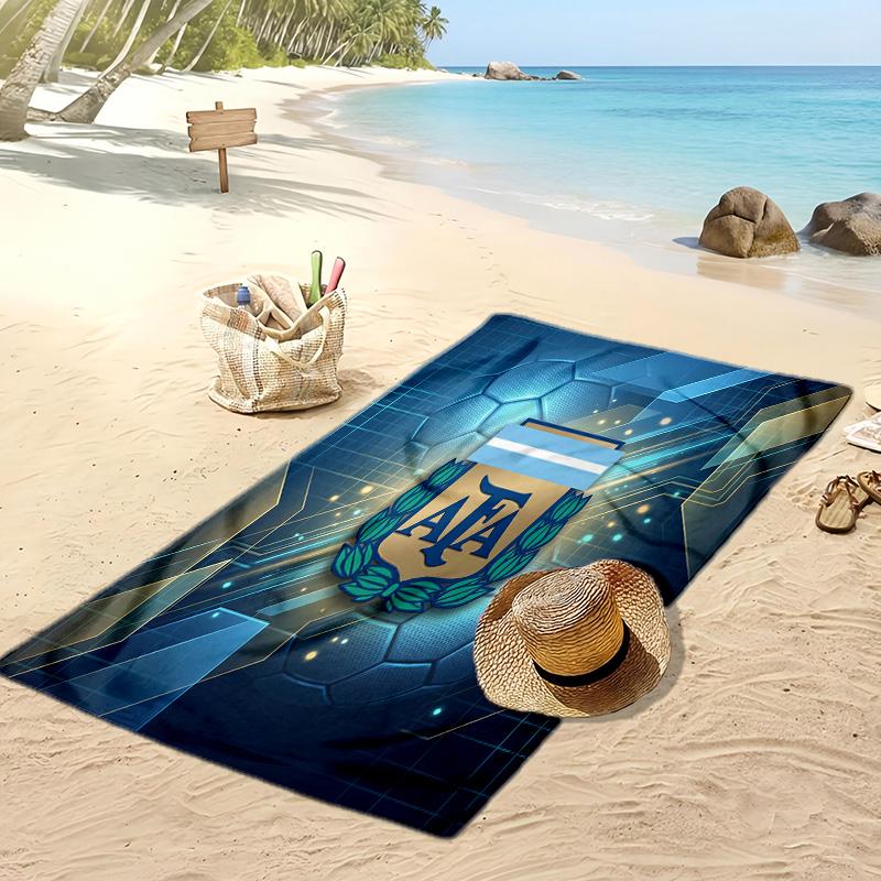 Asciugamano da Spiaggia Stampa Calcio Argentina Asciugatura Rapida Super Assorbente Morbido Asciugamano da Bagno per Nuoto Spiaggia Viaggio Souvenir Regalo per Fan