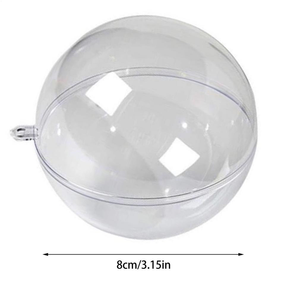 Christmas DIY Acrylic Hollow Ball Clear Balls Fillable Ornaments Ball Transparent Ball DIY Crafts for Wedding Christmas Decor
