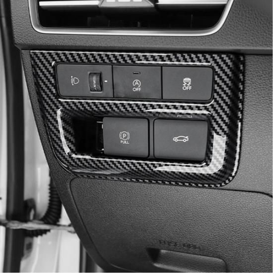 For Hyundai Sonata 2024 2025 Carbon Fiber Headlight Switch Frame Cover Trim