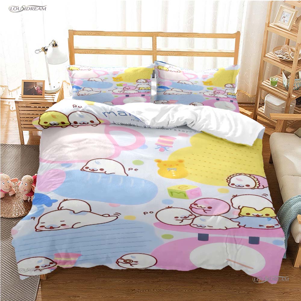 Cute Cartoon M-MAMEGOMA All Season Duvet Cover Kawaii Bedding Set Soft Quilt Cover and Pillowcases Teen Single/Double/Queen/King