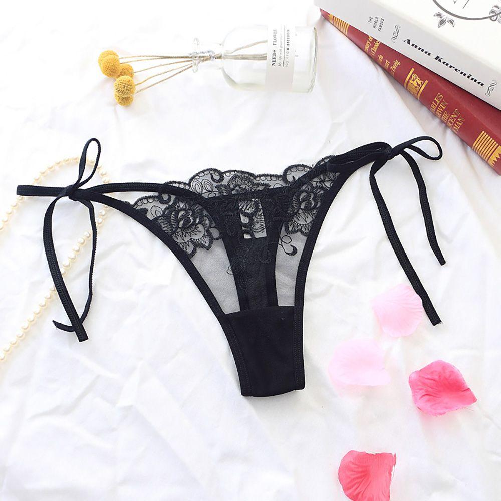 Sexy Women Lingerie Transparent Embroidery Low Waist Panties Brief Panty Underwear