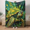 1 Stück Schildkrötenmuster Leichte Flanelldecke, Bequeme und Warme Decke, für Camping Sofa Bett und Couch Büro, Geeignet für Geschenk Blank