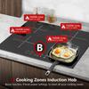 60cm Built-in 4 Zone Induction Cooktop with Booster, Touch Control, 6000W, 9 Power Levels, Timer, Child Lock, 220-240V