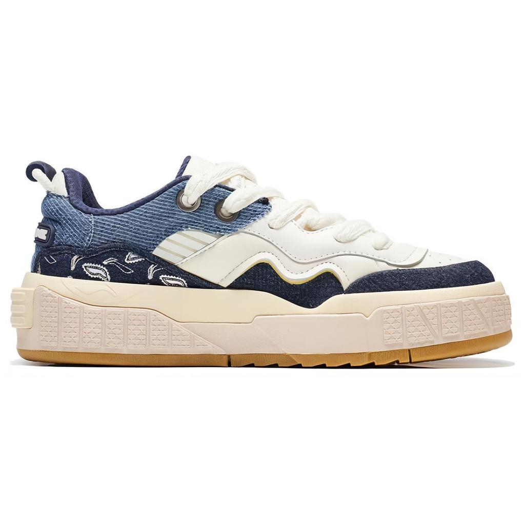 Li Ning 001 UNBLOCK Dämpfung, Abriebfeste Low-Top-Skateboard-Schuhe Herren Blau AGCT217-4