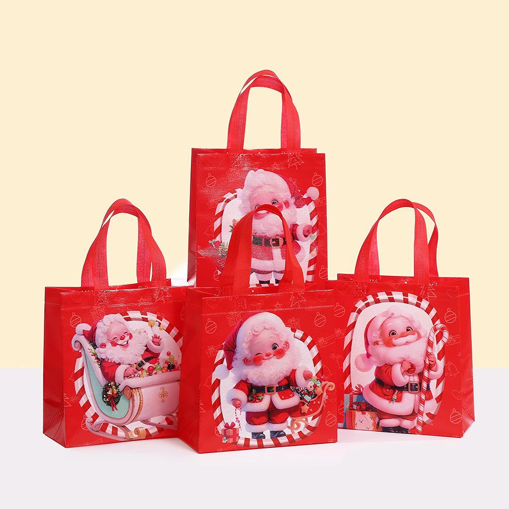 

StoBag Santa Claus Christmas Gift Wrapping Bags Luxury Designer Bags Red Candy Holiday Tote Bags for Sweets Kids Party Gift Use 30pcs&22x11x23cm