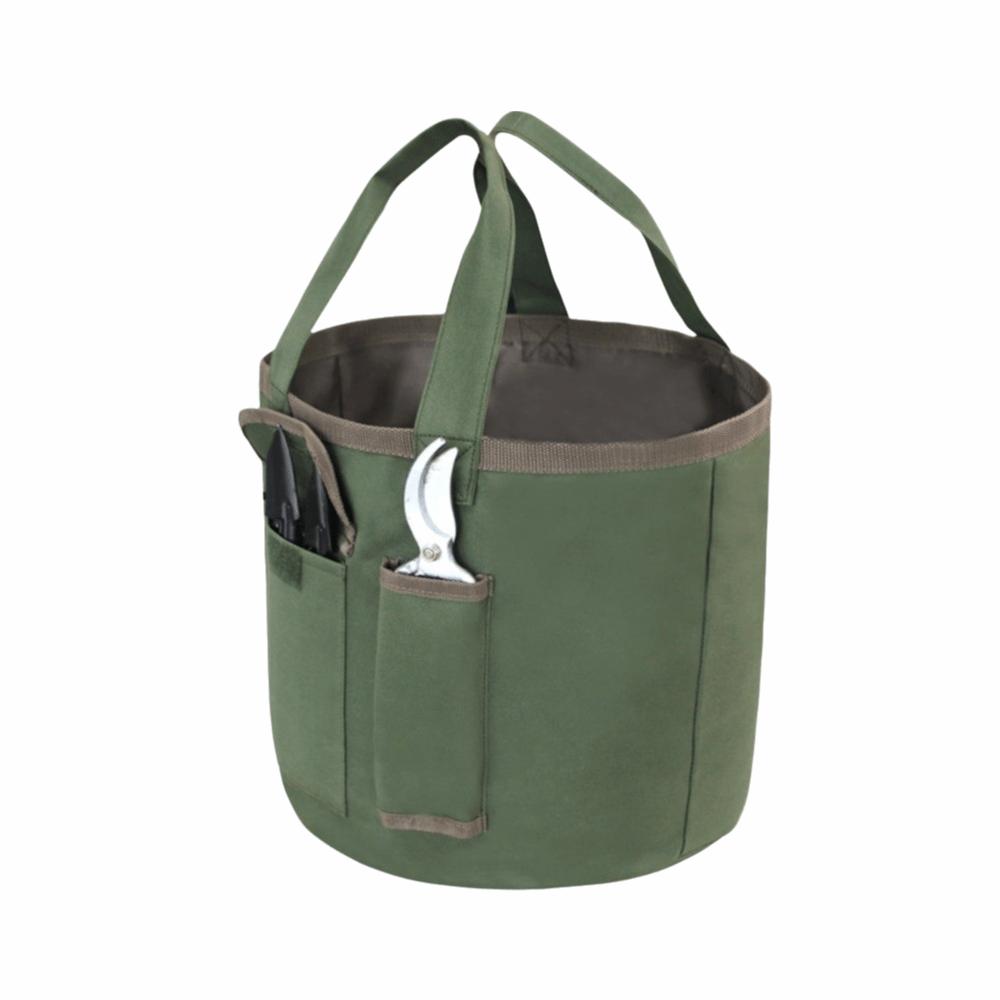 Portable Garden Tool Tote 600D Oxford Cloth Garden Storage Bag Bucket Tool Bag Home Gardeners