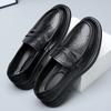 Men's shoes spring new leather platform foot cover dress business leather shoes men's one-pedal casual beanie shoes