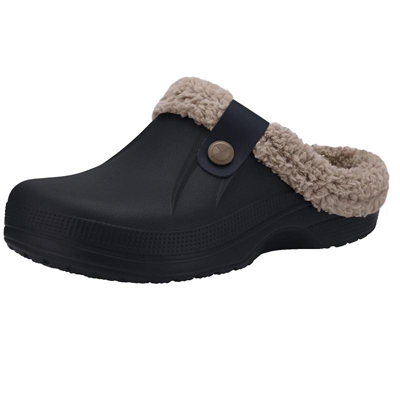 Fashion Kdmi Men's Slippers EVA Shoe Upper Cotton Slippers Classic Popular Clogs Waterproof Winter Soft Fuzzy Slippers For Men And Women