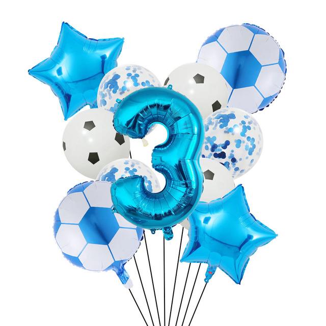 1 rinkinys helio folijos globos futbolo balionai gimtadienio vakarėlio dekoracijos vaikams berniukui 32 colių žalio numerio kamuoliuko futbolo sporto reikmenys