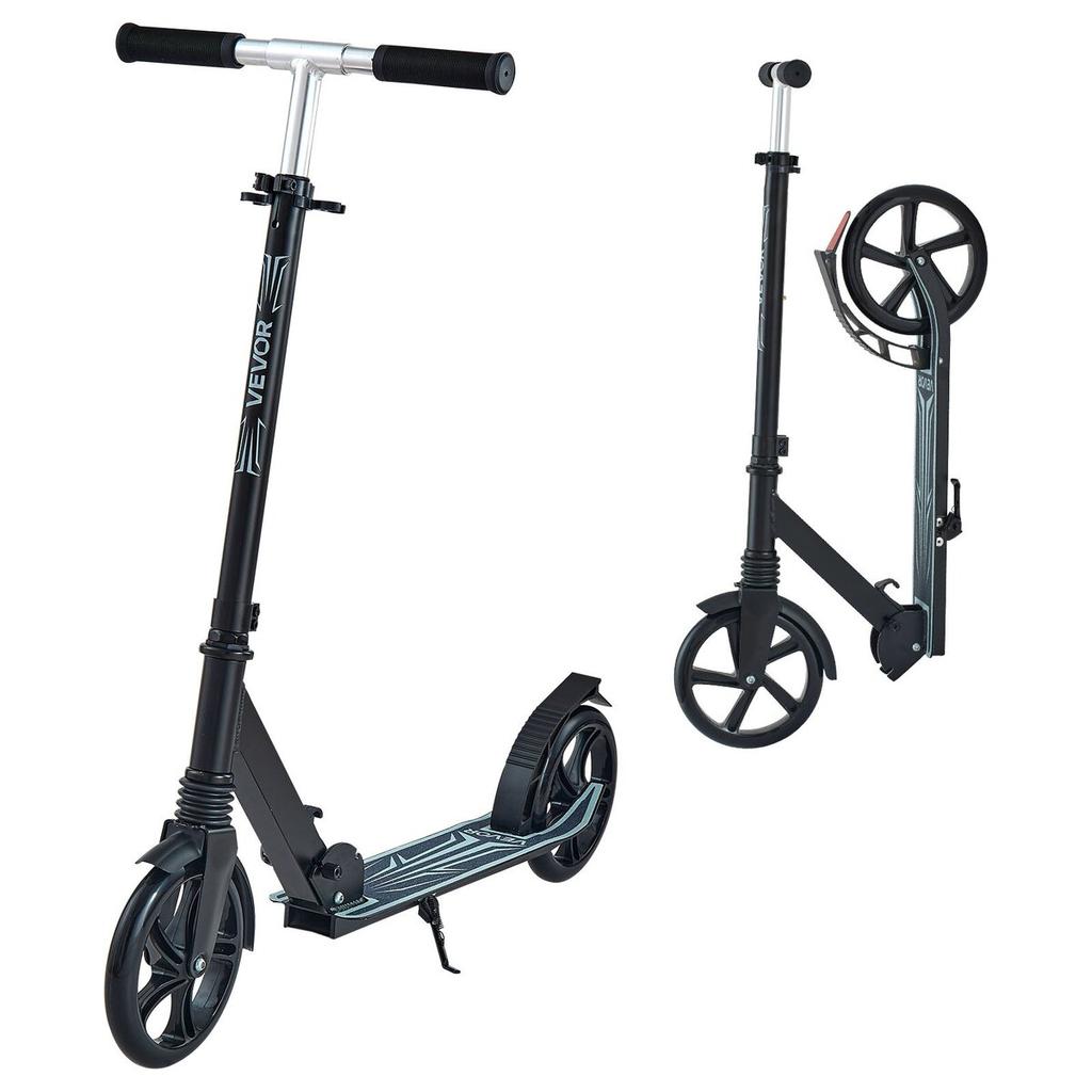 Kick Scooter for Kids Ages 8+, Teens & Adults, 2-Wheel Toddler Scooter with Adjustable Height Handlebar, Wide Anti-Slip Deck, Foldable Lightweight