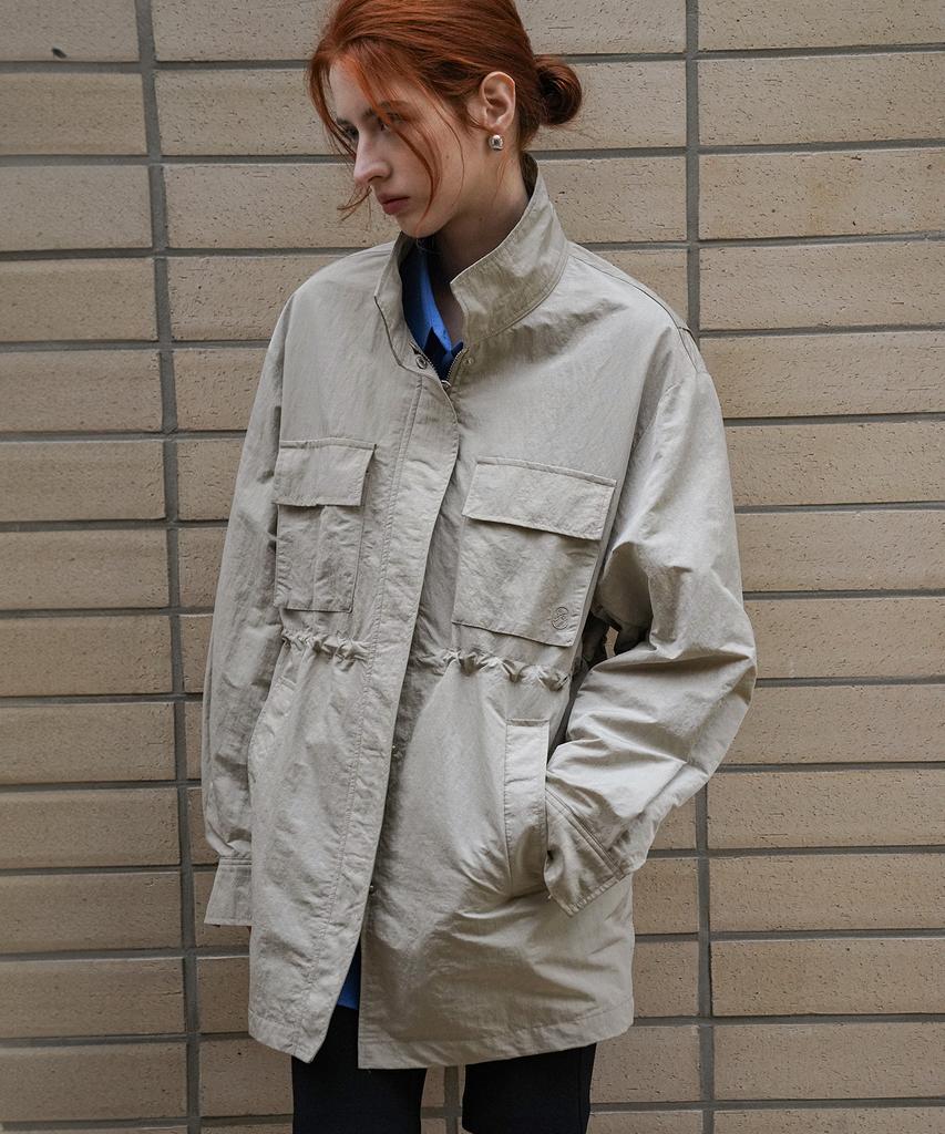 Siyazu Siot4142 Oversized Washer Field Jacket_Ash Beige