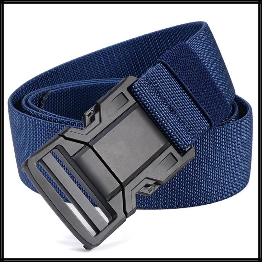 [White Fang] Nylon Buckle Belt, Casual, Lightweight, Outdoor, Tactical, Work Pants, Men's BTA397 (Black)