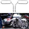 Chrome Oval Shape Motorcycle Mirrors,Upgrade Rearview Motorcycle Mirrors Compatible with Harley Road King Softail Street Glide Electra Dyna And More