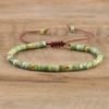 2x4mm Dainty Imperial Jasper Bracelet for Women Handwoven Adjustable Healing Stone Jewelry Alloy Main Material for Anniversary