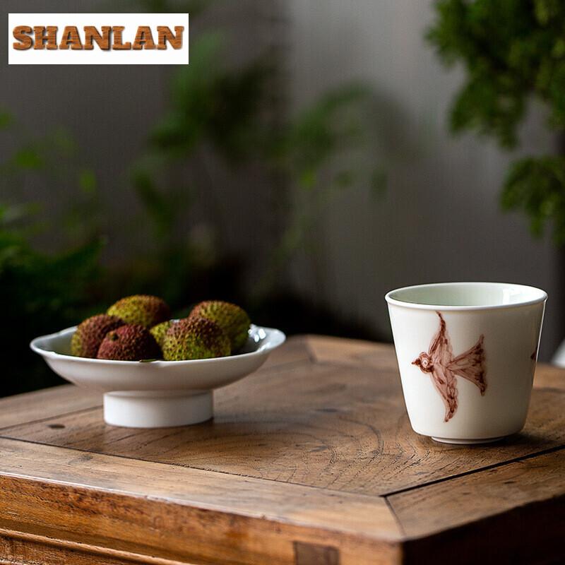 Japanese Oriental Cherry Ceramic Fruit Tray Dried Candy Dish Tea Dim Sum Snack Basket Self-help Display Home Table Decoration