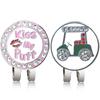 1pcs New Bling Colorful Fine Metal Alloy Golf Marker With Golf Hat Clip Golf Ball Mark Car And Kiss My Putt 2 Kinds Marker 5