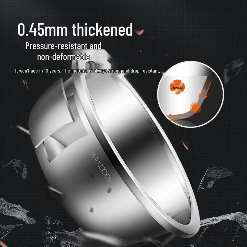 MAXCOOK 304 Stainless Steel Mixing & Strainer Bowl Set (5-Piece)