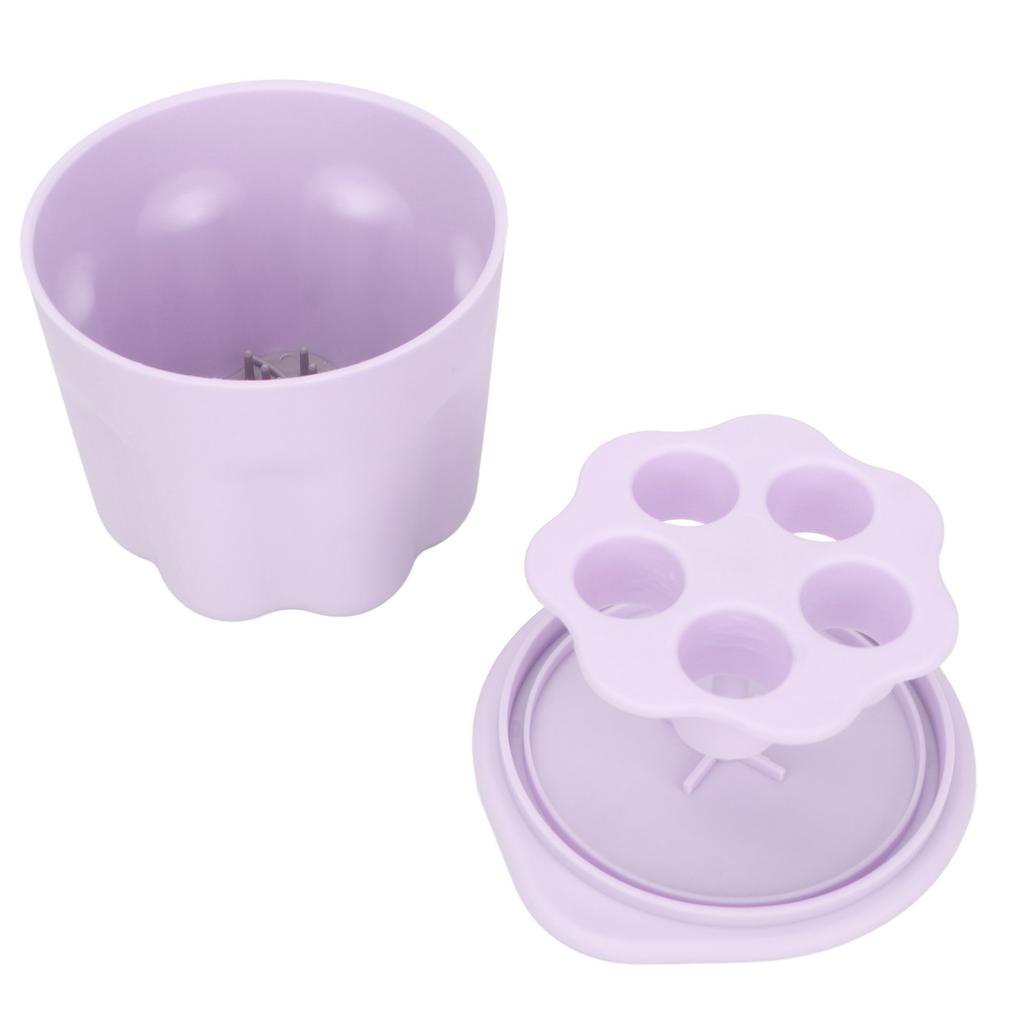 Makeup Brushes Cleansing Box Soft Silicone Nail Art Brushes Washing Tool with Drying Rack Purple