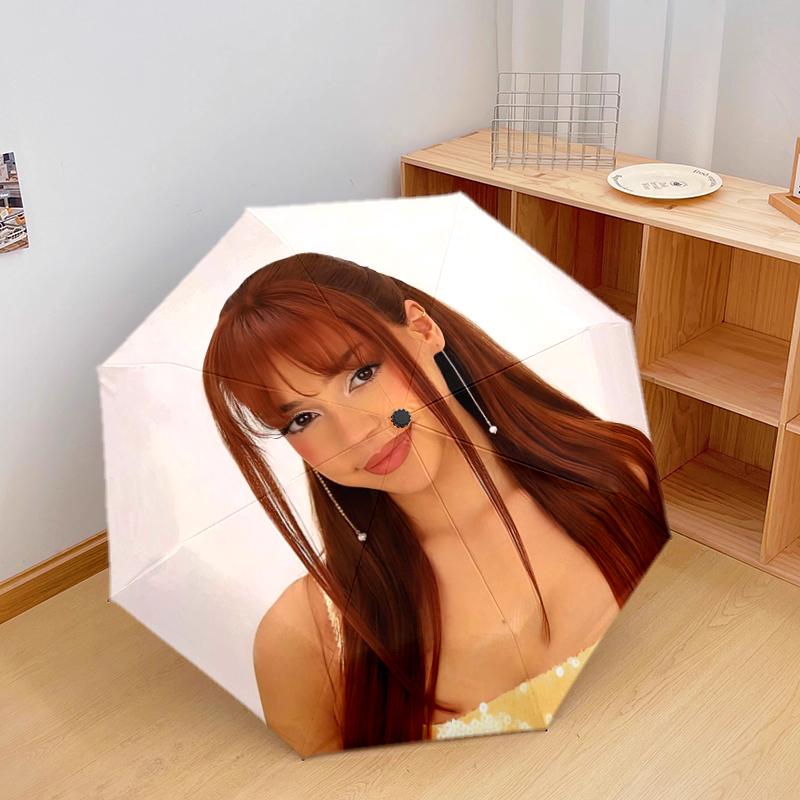 1 pz Ombrello con motivo Ayliva Ombrello portatile pieghevole Struttura a stecche in ferro Struttura a stecche Forato Ombrello da esterno per la casa