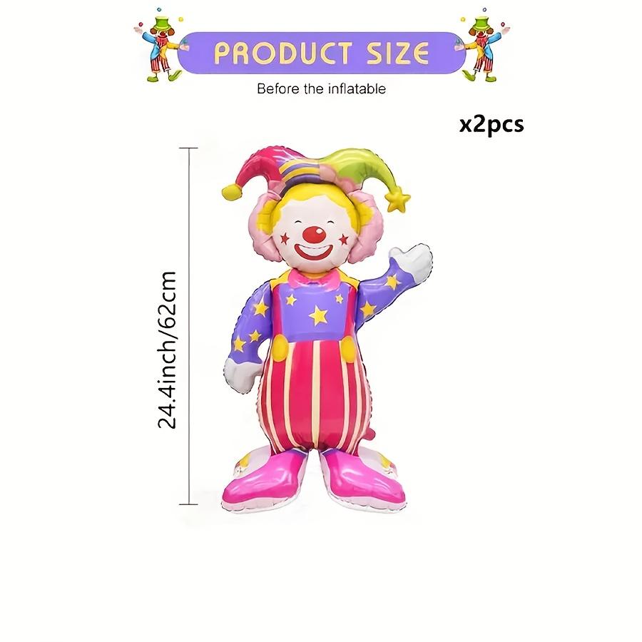 

2 разноцветных шара в виде клоуна — украшения для карнавальных и цирковых вечеринок, подходят для дней рождения, праздников и украшений в цирковой тематике. Standing Clown Balloon P2