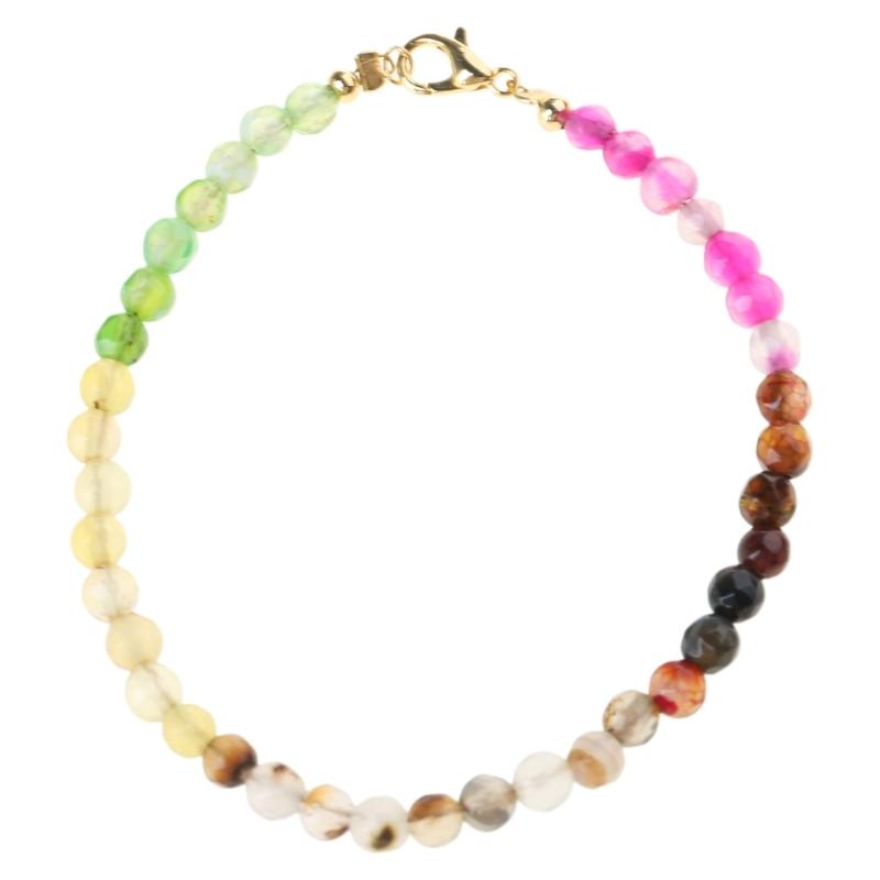 

Stylish Tourmaline Crystal Bracelet Delicate Small Beaded Bangle Fashionable Hand Chain Adjustable for Women Girls