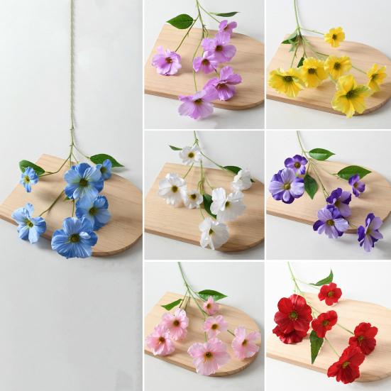 Artificial Butterfly Orchid Flower 6 Heads Blooms Faux Silk Flower Branch with Stem for Wedding Home Office Party Hotel Decoration