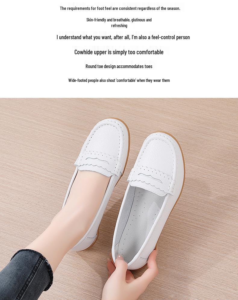 Women's Plus Size Casual Nurse Shoes - Spring/Autumn 2023 Flat Single Shoes with Tendon Sole