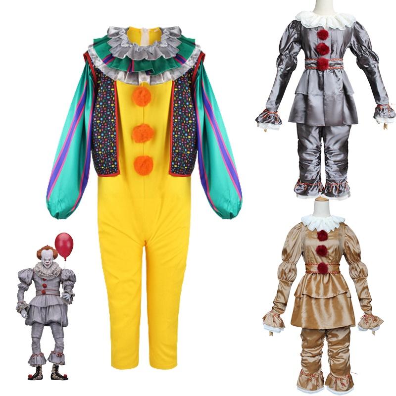 Costume Pennywise Cosplay Kid Stephen Kings It Clown Suit Joker Party Halloween