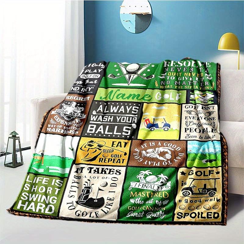 Long Distance Golf Customize Your Name Blanket Used For Chair Office Sofa Bed Camping Soft And Warm Giving Friends And Relatives Birthday Graduation