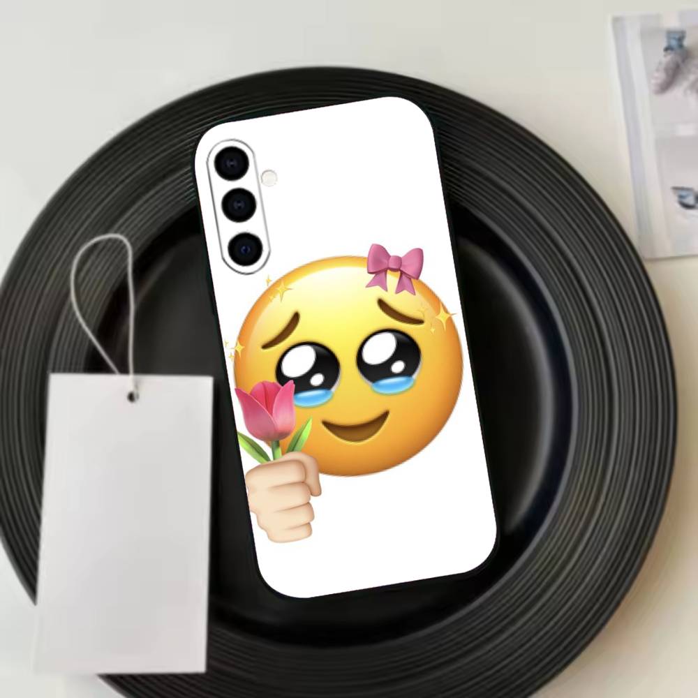 spring emojis Phone Case Black Silicone Soft For Samsung Galaxy A73,A72,A71,A70,A53,A52,A51