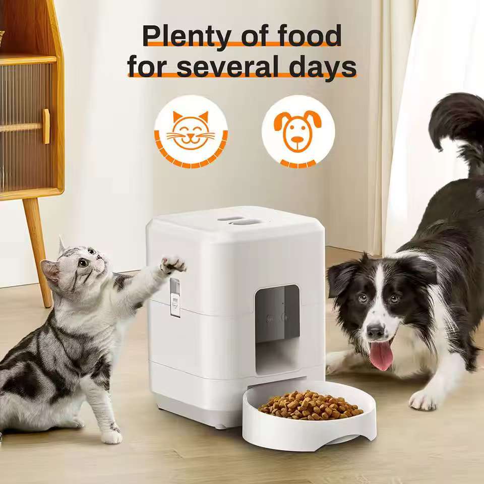Automatic cat feeder, pet button smart WiFi video food coarse grain machine remote control automatic cat and dog dry food feeder